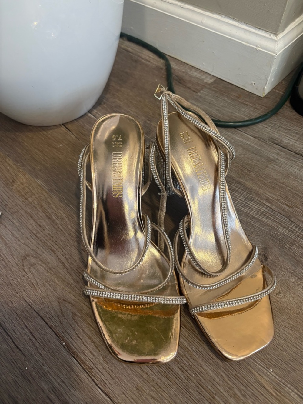 Dream Pairs Rose Gold Rhinestone Block Heel Sandal - Picture 4 of 7